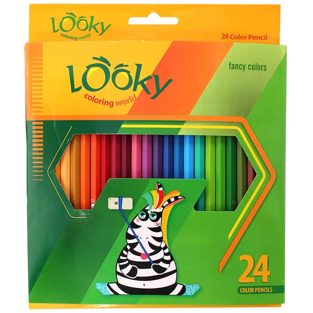 مداد رنگی جعبه مقوایی ۲۴ رنگ لوکی
