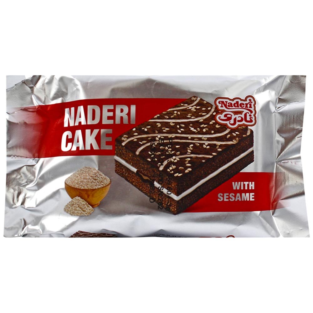 کیک کنجدی کاکائویی با کرم وانیلی نادری ۶۰ گرمی