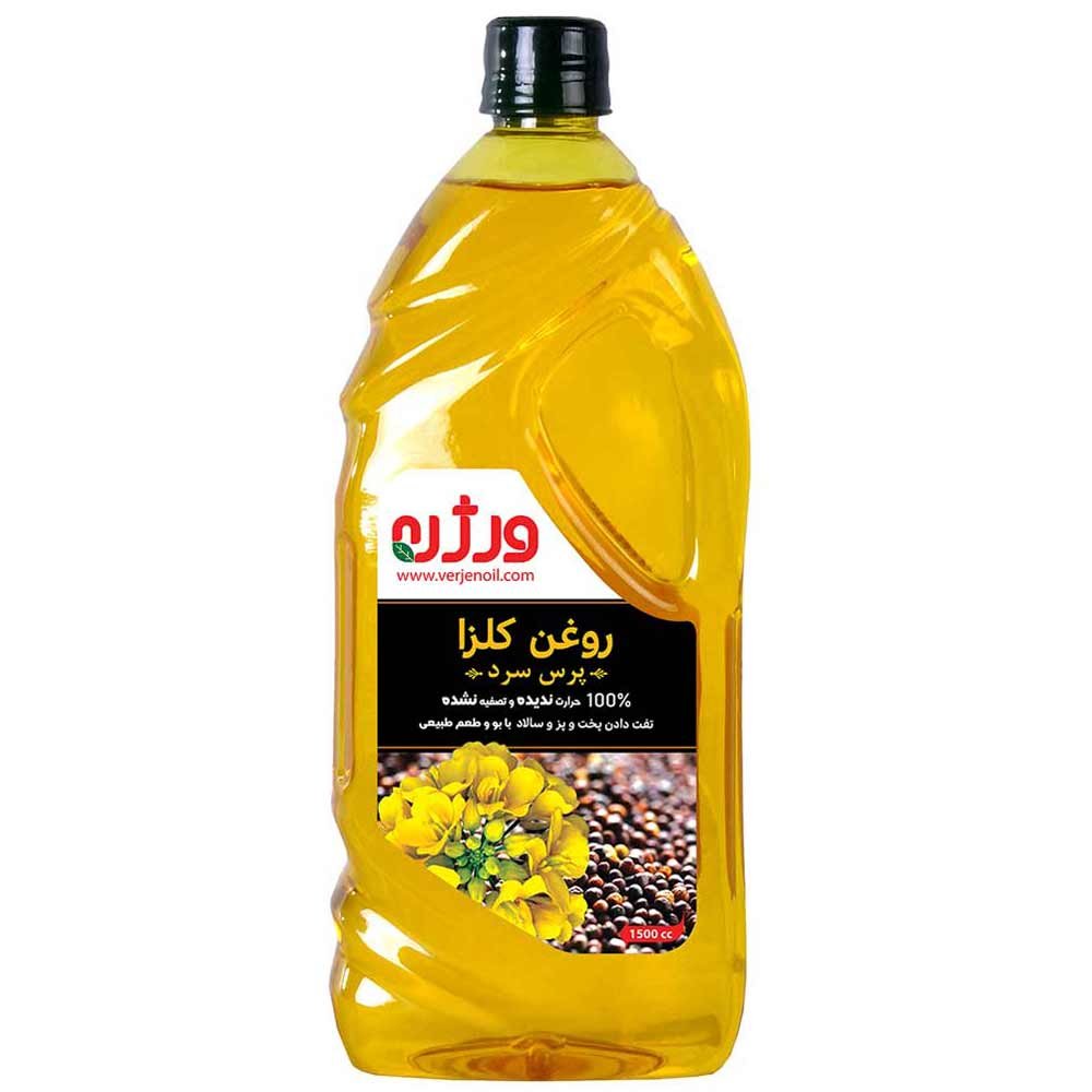 روغن کلزا تصفیه نشده پرس سرد ورژن ۱.۵ لیتری