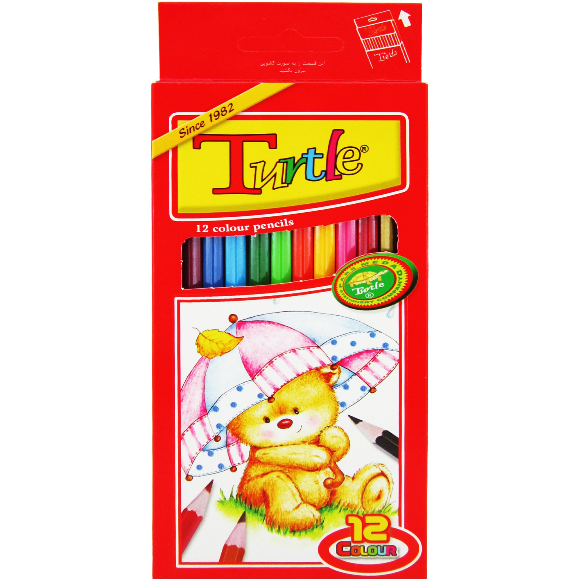 مداد رنگی جعبه مقوایی ترتل ۱۲ رنگ