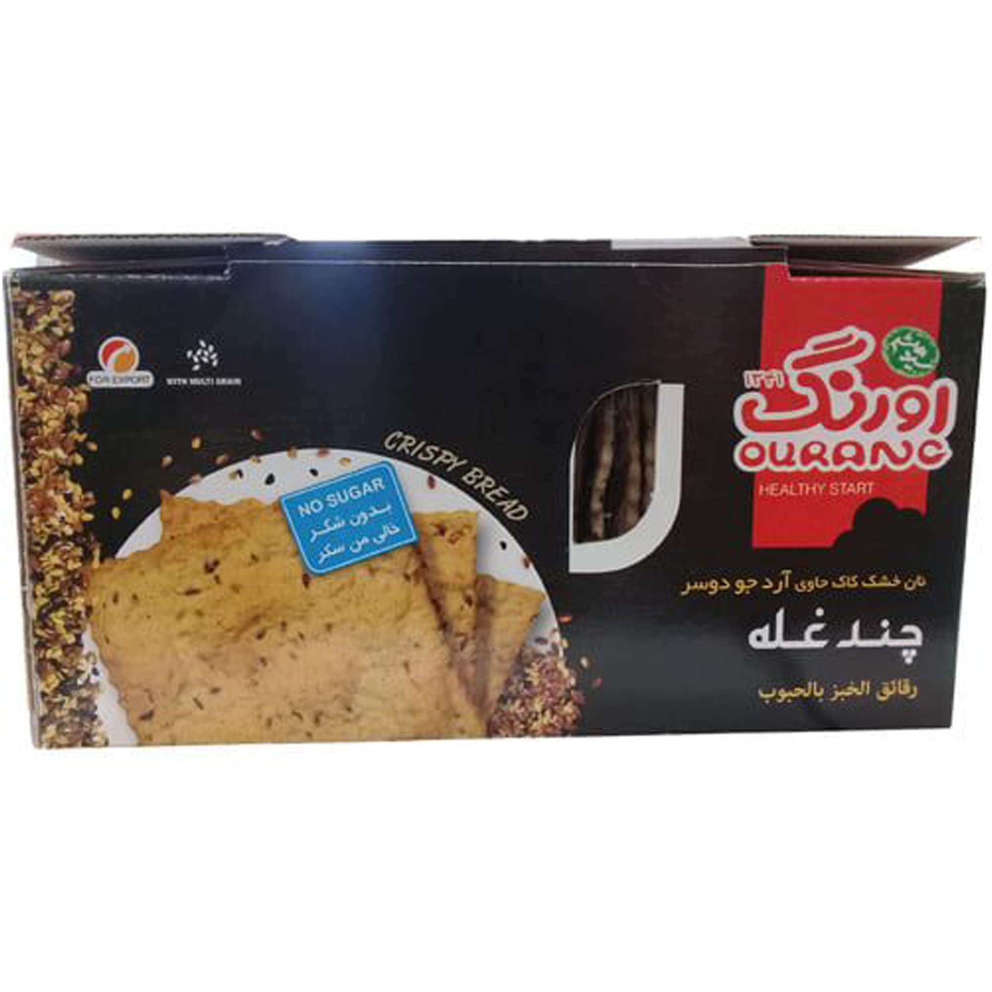 نان خشک کاک حاوی آرد جو دوسر چند غله اورنگ ۳۸۰ گرمی